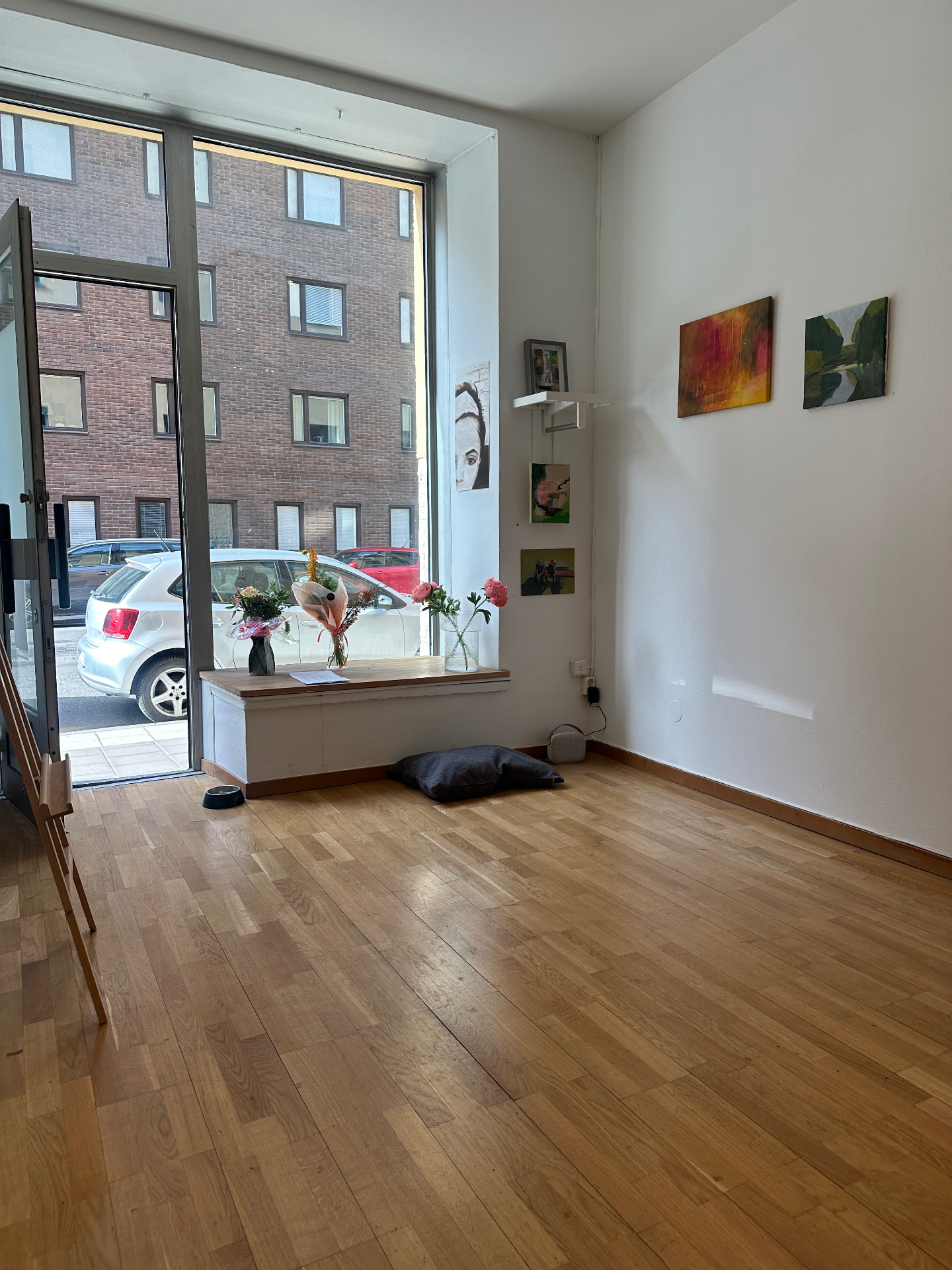 Interior of Galleri Fatton with modern paintings